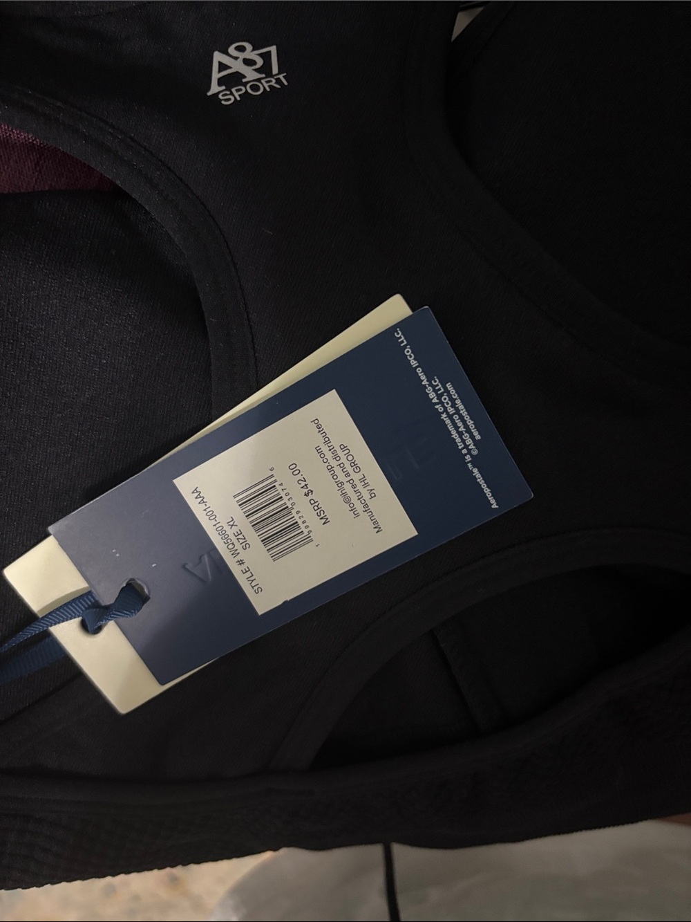 Aeropostale Black Racerback Front-Zip Sports Bra - Picture 3 of 4